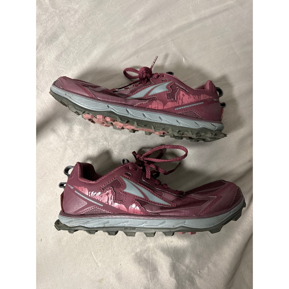 Altra Lone Peak 4 Women 9.5 Trail Running Shoes Burgundy AL0A4QTX604